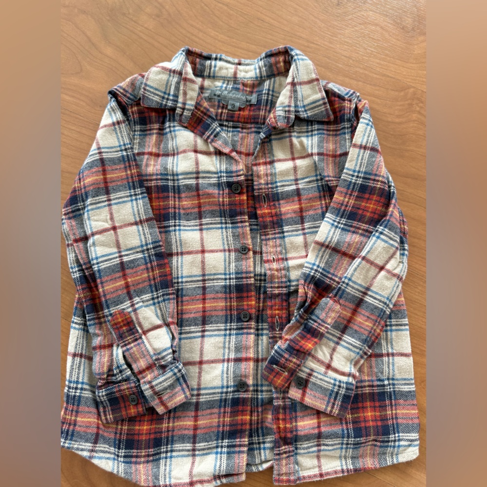 Boy’s flannel Button-Up Shirt - Bonpoint 3T